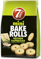 7DAYS Bake Rolls Мини-cухарики Чеснок пармезан и ароматные травы, 80 г